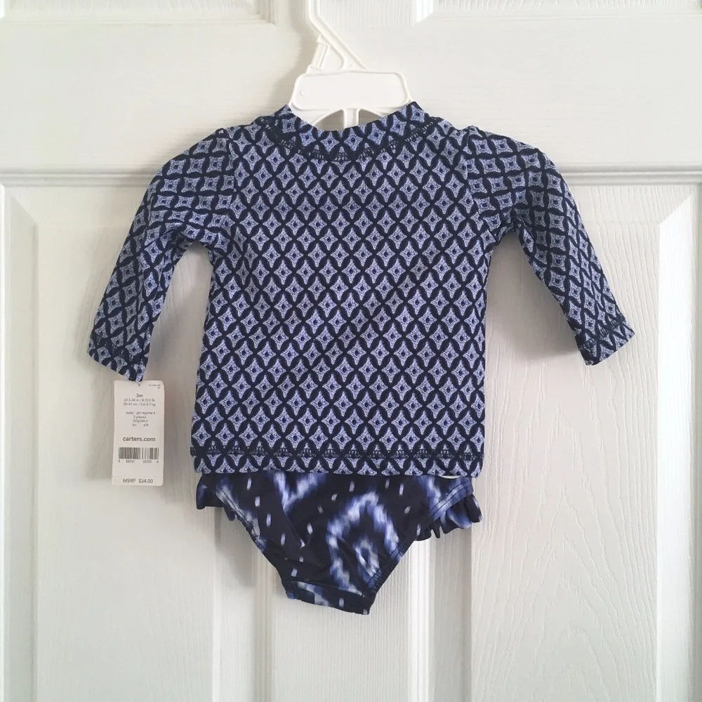 Carter's Long Sleeve 2pc Rashguard Swimsuit